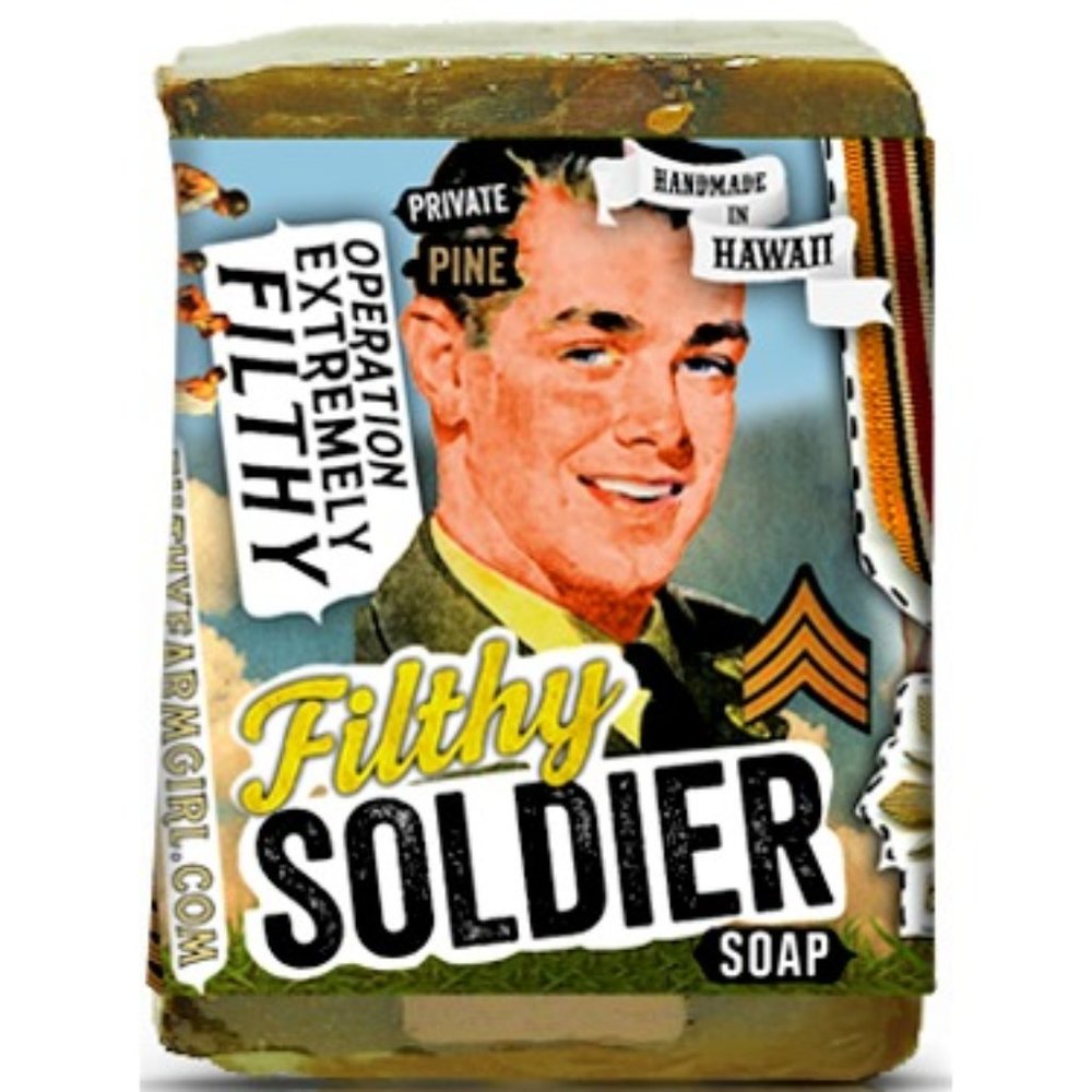 100% Natural Organic Soap. Soldier. Handmade in Hawaii. 2oz.
